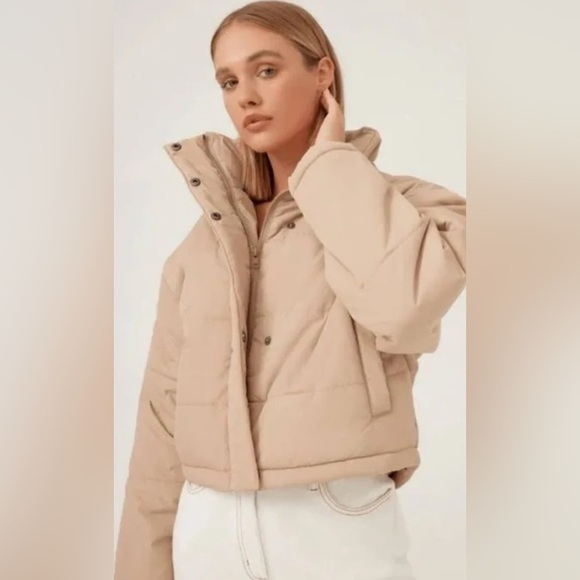 THE FIFTH LABEL Designer Beige Puffer Jacket Women’s Sz Medium - Picture 1 of 7